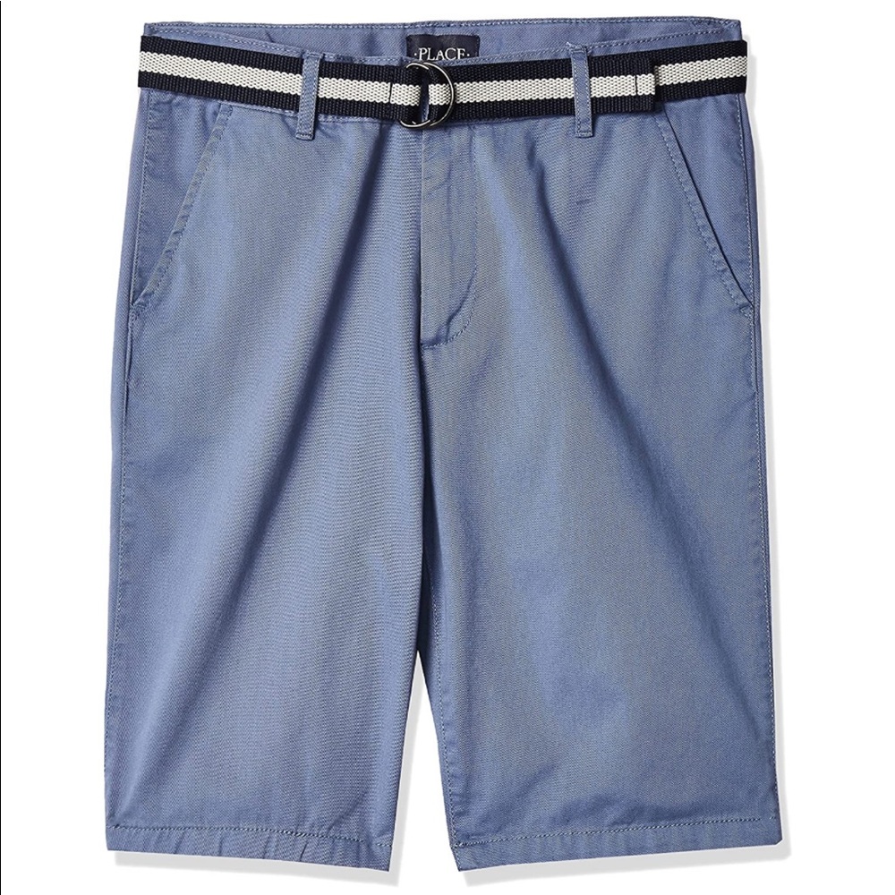 NWT Boys belted chino shorts, adjustable waist, size 7